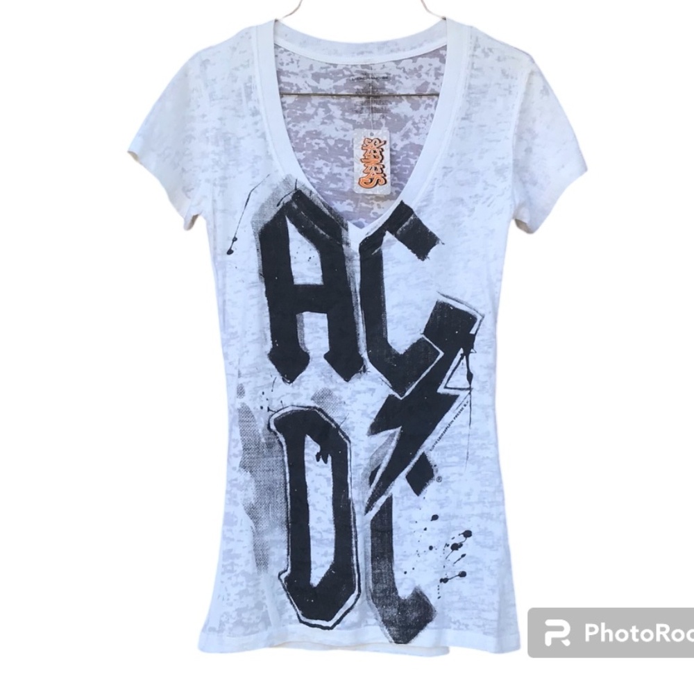 NWT AC/DC Rock Burnout T-shirt Live Nation Merchandise Size S